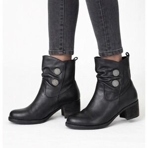 Black Leather Ankle Boots Size 7